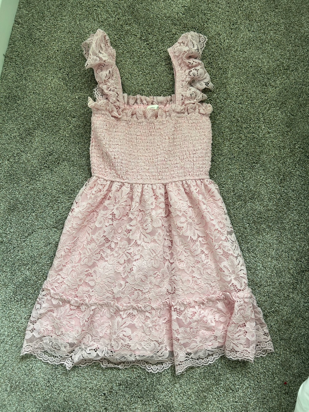 Altar'd State Blush Pink Lace Ruffled Sundress